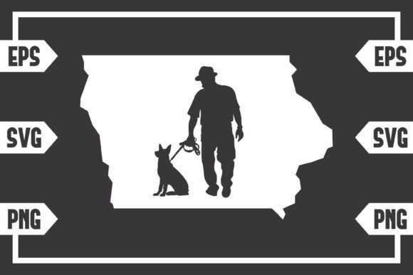 Iowa - Guy with Dog: A Designer's Take on a Heartland Classic