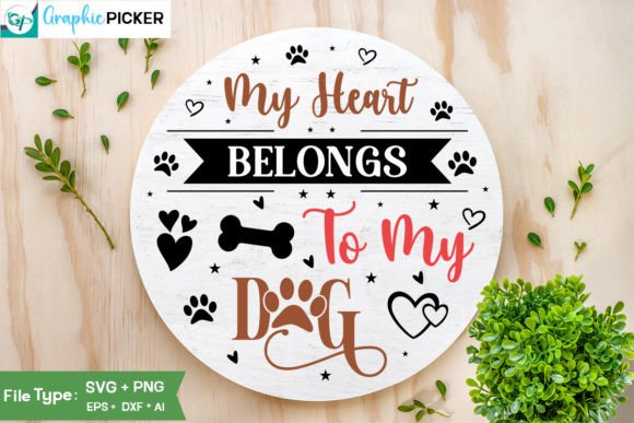 My Heart Belongs to My Dog Round Sign Review